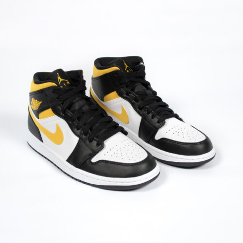 NIKE AIR JORDAN 1 MID BLACK UNIVERSITY GOLD - Image 3